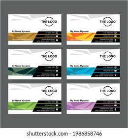 business card design with several color variations