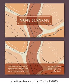 Business card design simple template. Geometric abstract elements double sided set