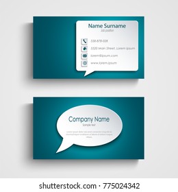 Business card with design speak bubble template
