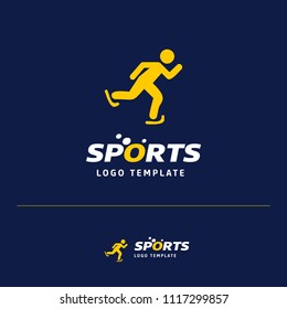 Business card design with  sports  logo and blue theme vector 