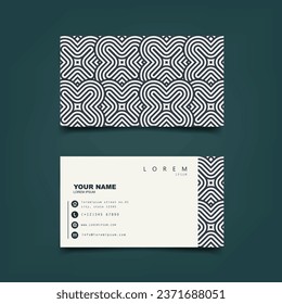 Business card design template with abstract geometric pattern. Vector illustration EPS10