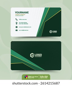 Business card design template with abstract geometric background style