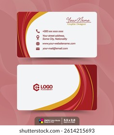 Business card design template with abstract geometric background style