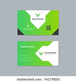 Business card design template abstract modern corporate branding style vector Illustration. Two sides with logo trendy colors background.