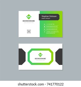 Business card design template abstract modern corporate branding style vector Illustration. Two sides with logo trendy colors background.