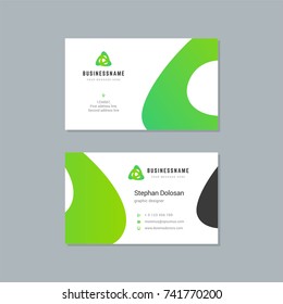 Business card design template abstract modern corporate branding style vector Illustration. Two sides with logo trendy colors background.