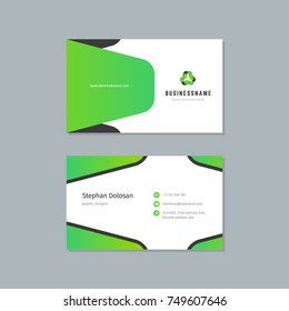 Business card design template abstract modern corporate branding style vector Illustration. Two sides with logo trendy colors background.