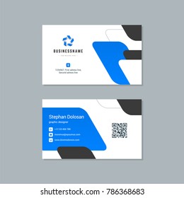 Business card design template abstract modern corporate branding style vector Illustration. Two sides with logo trendy colors background.