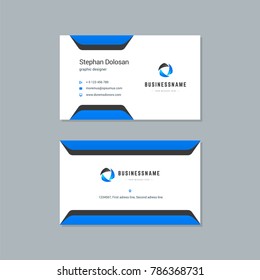 Business card design template abstract modern corporate branding style vector Illustration. Two sides with logo trendy colors background.