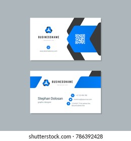 Business card design template abstract modern corporate branding style vector Illustration. Two sides with logo trendy colors background.