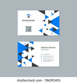 Business card design template abstract modern corporate branding style vector Illustration. Two sides with logo trendy colors background.