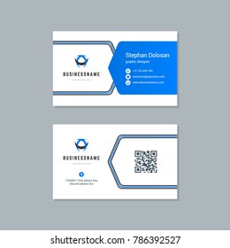 Business card design template abstract modern corporate branding style vector Illustration. Two sides with logo trendy colors background.