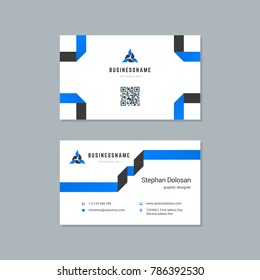 Business card design template abstract modern corporate branding style vector Illustration. Two sides with logo trendy colors background.