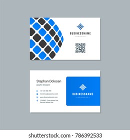 Business card design template abstract modern corporate branding style vector Illustration. Two sides with logo trendy colors background.