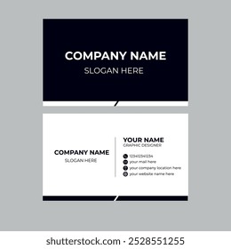 Business Card Design Template Black and White . Visiting Card