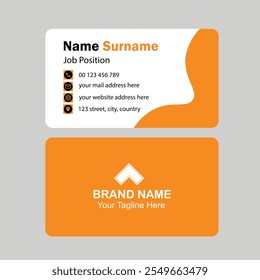 business card design template in black and yellow.