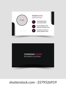 Business card design template black and white