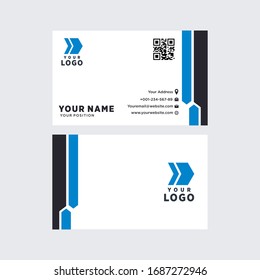 business card design template blue minimalist design editable business card