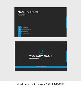 Business Card Design Template Blue Color