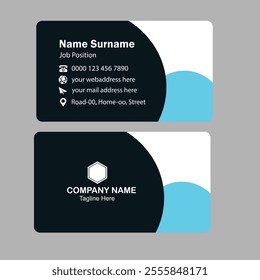 business card design template blue minimalist design editable business card