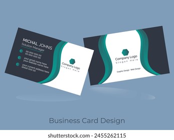 Business card design template, Clean professional business card template, visiting card, business card template.