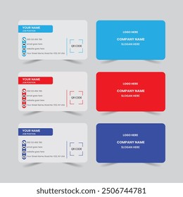 Business card design template clean corporate creative horizontal presentation business card orientation luxury elegant business card with front and back.
