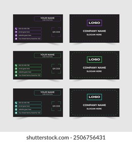 Business card design template clean corporate creative horizontal presentation business card orientation luxury elegant business card with front and back.

