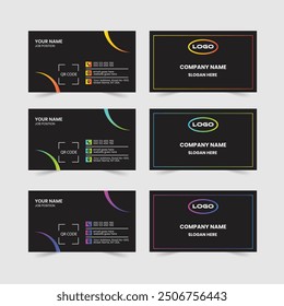 Business card design template clean corporate creative horizontal presentation business card orientation luxury elegant business card with front and back.
