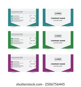 Business card design template clean corporate creative horizontal presentation business card orientation luxury elegant business card with front and back.
