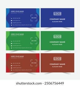 Business card design template clean corporate creative horizontal presentation business card orientation luxury elegant business card with front and back.

