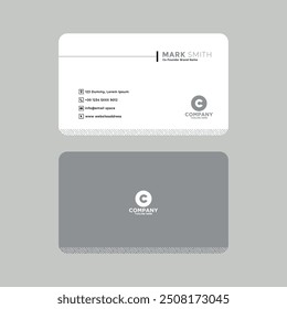 Business card design template, Clean professional business card template grey and white background 