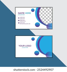 Business card design template, clean professional business card template, business creative modern name card, portrait and landscape orientation.
