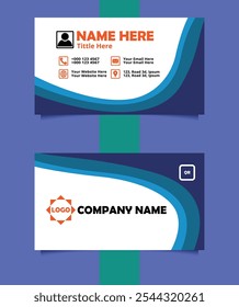 Business card design template, Clean professional business card template, visiting card, business card template. Creative and modern business cards template.