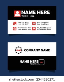 Business card design template, Clean professional business card template, visiting card, business card template. Creative and modern business cards template.