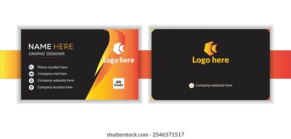 Business card design template, Clean professional business card template.