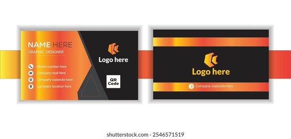 Business card design template, Clean professional business card template.