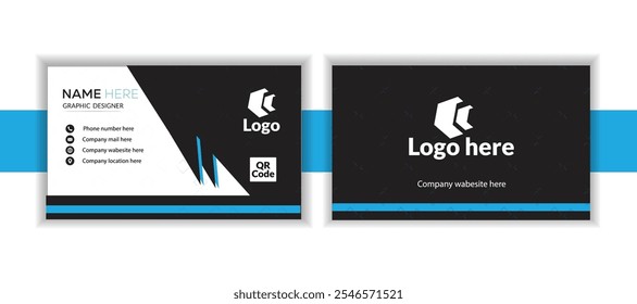 Business card design template, Clean professional business card template.