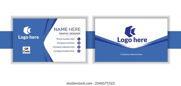 Business card design template, Clean professional business card template.