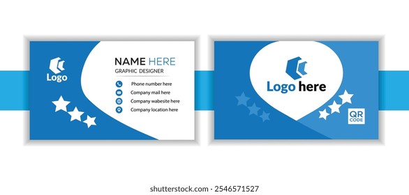 Business card design template, Clean professional business card template.