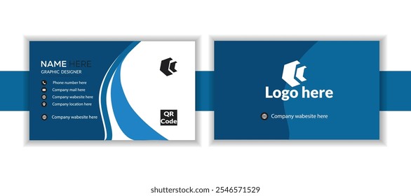 Business card design template, Clean professional business card template.