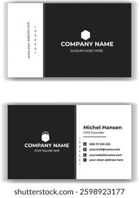 Business card design template, Clean professional visiting card template.