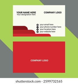 Business card design template, Clean professional business  template, visiting card, business card template. Double-sided creative business card template. Portrait and landscape orientation. 
