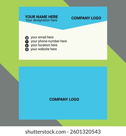 Business card design template, Clean professional business  template, visiting card, business card template. Double-sided creative business card template. Portrait and landscape orientation. 