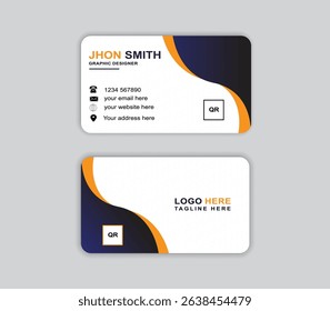 Business card design template, Clean professional business card template