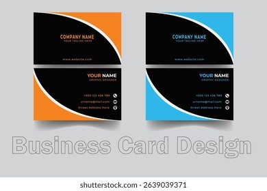 Business card design template, Clean professional business card template, visiting card, business card template design