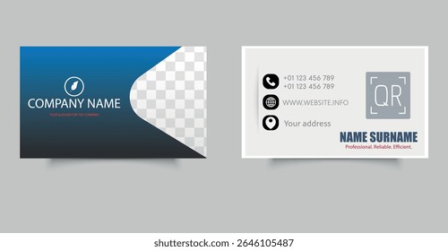 Business card design template, Clean professional business card template, visiting card. Editable file