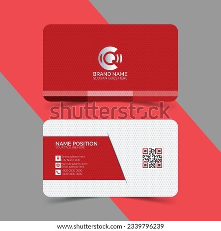 Business card design template, Clean professional business card template, visiting card layout.