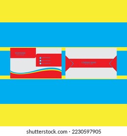 Business Card Design template color used Red,Yellow and Cyan.