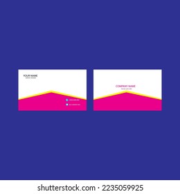 Business Card Design template color used Magenta and Cyan.