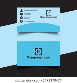 Business card design template. Corporate and professional business card template design, unique business card.	
